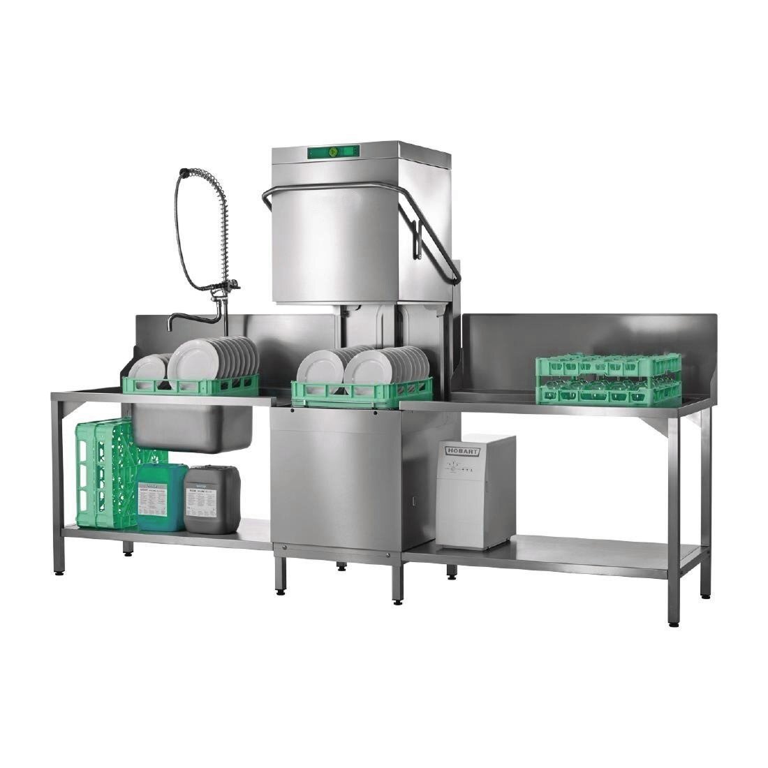 Pass-through dishwasher